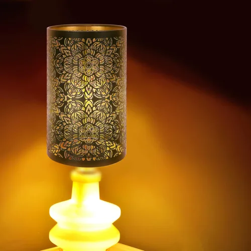 Vista 7 de KALLORY Pantalla de lámpara de metal hueco tallado cubierta de lámpara de hierro decorativo pantalla de metal para lámpara de mesa luces de pared