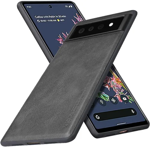 Vista 10 de X-level Funda protectora para Google Pixel 6, antiarañazos, de piel sintética de alta calidad, TPU suave, a prueba de golpes, para Google Pixel 6