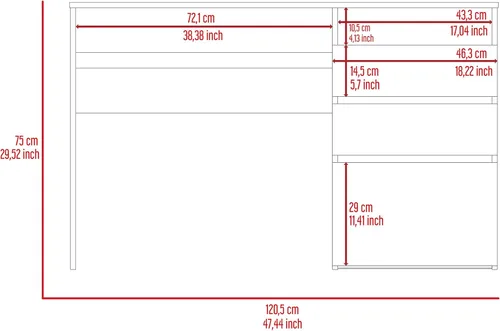 Vista 9 de Louisiana - Escritorio para computadora, con tres cajones, color negro wengué para oficina