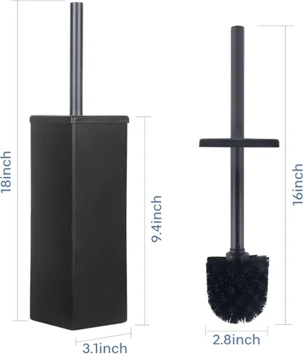 Vista 5 de DOWRY Escobilla de inodoro de acero inoxidable y soporte para limpieza de organización de almacenamiento de baño, cepillo de inodoro independiente
