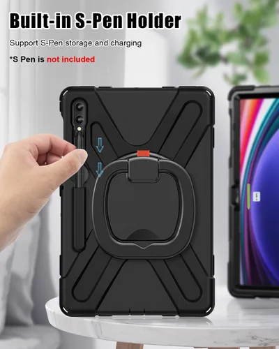 Vista 7 de BRAECN Funda para Samsung Galaxy Tab S10+/S9 FE+/S9+ Plus de 12.4 pulgadas, funda de silicona resistente con protector de pantalla, soporte para S