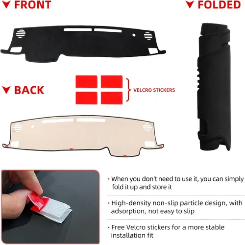 Vista 5 de CZCGYDY Cubierta de salpicadero personalizada para Toyota Highlander 2020 2021 2022 2023 2024 2025, alfombrilla protectora antideslizante