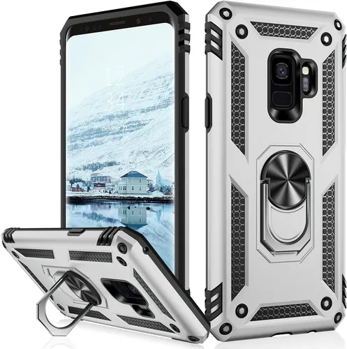 Vista 16 de IKAZZ Funda protectora para Galaxy S9, grado militar, a prueba de golpes, resistente, para pasar la prueba de caída de 16 pies con soporte