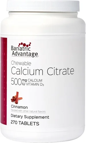 Vista 9 de Bariatric Advantage Citrato de calcio masticable 500 mg - para pacientes de cirugía bariátrica - Tabletas de alta potencia y fáciles de digerir