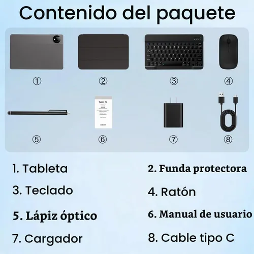 Vista 7 de ECOPAD Tablet Android 15 de 11 pulgadas con teclado, 20 GB de RAM 128 GB de ROM (2 TB TF Expand), procesador Octa-Core, WiFi 6, batería de 8000 mAh