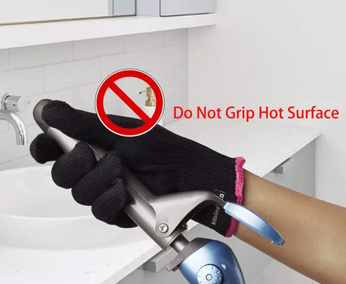 Vista 3 de Guante profesional resistente al calor para peinar el cabello, bloqueo de calor para rizar, planchar y rizar la varita