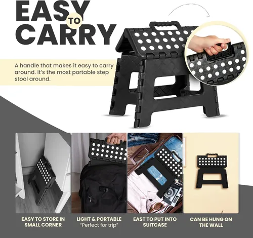 Vista 71 de Utopia Home - Taburete plegable, taburete de pie de 9 pulgadas de ancho, soporta hasta 300 libras, de plástico ligero para cocina, baño y sala