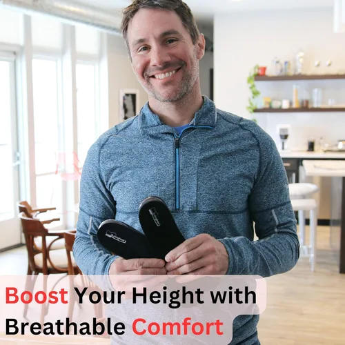 Vista 5 de Plantillas Burlingham de 2 capas para aumento de la altura de 2 pulgadas, ascensor para insertarse en el zapato, diseño con soporte adicional