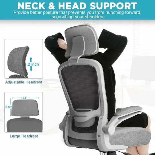 Vista 7 de Mimoglad Silla de Oficina, Silla de Escritorio Cómoda - Silla Ergonómica de Computadora de Respaldo Alto con Soporte Lumbar Ajustable