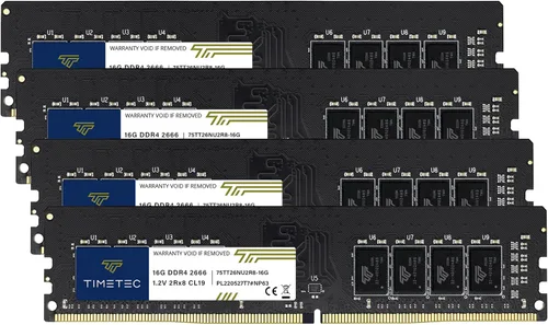 Vista 12 de Timetec 8GB DDR4 2666MHz (PC4-2666V) PC4-21300 UDIMM RAM de escritorio - 288-Pin 1.2V CL19 No ECC sin búfer DIMM Actualización del módulo de memoria
