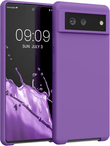 Vista 357 de kwmobile Funda Compatible con Google Pixel 6 Pro - Funda de Teléfono de Silicona TPU con Acabado Suave - Azul Caribe