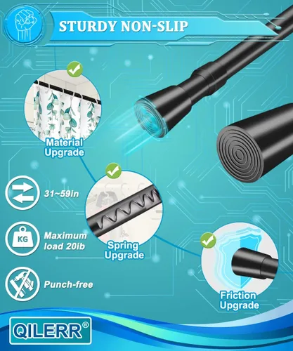 Vista 2 de Barras de tensión pequeñas de 16 a 28 pulgadas, barra de cortina corta ajustable, barras de tensión de resorte resistentes para ventanas, cortinas