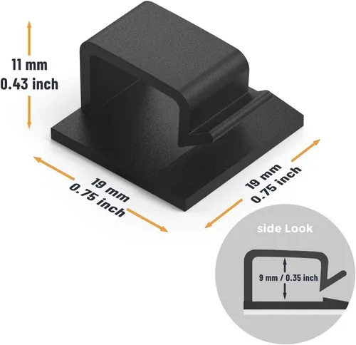 Vista 2 de XIAOXI - Clips para cables con fuerte autoadhesivo, en forma de R para gestión de cables, soporte de cables para TV y PC, organizador y cables, 40