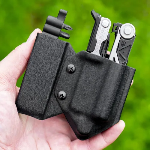 Vista 3 de Clip & Carry Kydex Funda multiherramienta para Gerber Center-Drive con soporte de sidecar opcional ~ Fabricado en Estados Unidos