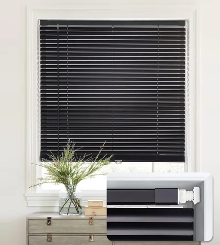 Vista 17 de LazBlinds Mini persianas horizontales de aluminio inalámbricas de 1 pulgada, persianas de filtrado de luz de tamaño personalizado para ventanas