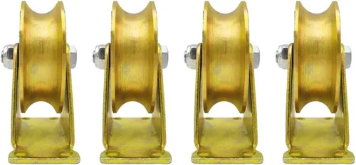 Vista 4 de Rueda de riel U-Groove, rueda rígida resistente, carga máxima de una sola rueda de 2,204.6 lbs, para pista invertida, puerta rodante, puertas