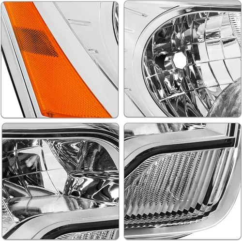 Vista 4 de SOCKIR Conjunto de faros delanteros de carcasa cromada para Ford Transit Van 150 250 350 HD de repuesto para Ford Transit Van 150 250 350 HD, lado