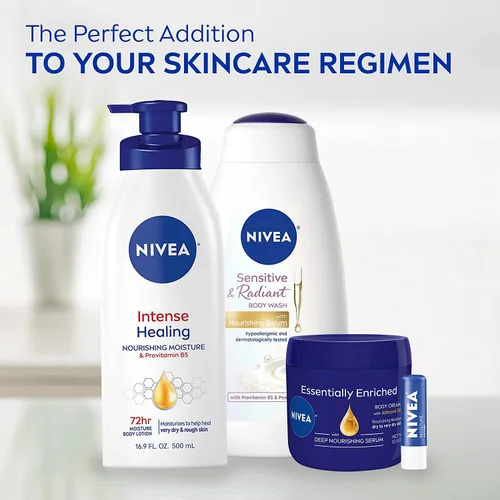 Vista 8 de NIVEA Intense Healing Loción corporal, 72 horas de humedad para piel seca a muy seca, loción corporal para piel seca, botella de bomba de 16.9 onzas