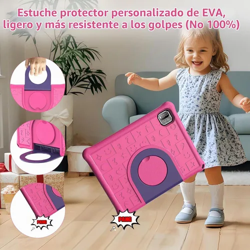 Vista 5 de PRITOM Kids Tablet, 10-Inch Tablet for Kids, 64GB, Parental Control, Pink Rosa
