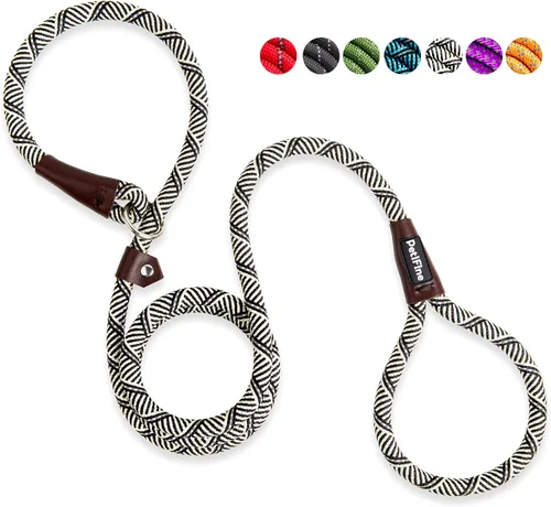 Vista 12 de PetiFine Correa antideslizante para perro, cuerda de entrenamiento reflectante duradera de 6 x 1/2 pulgadas, nailon ajustable resistente para perros