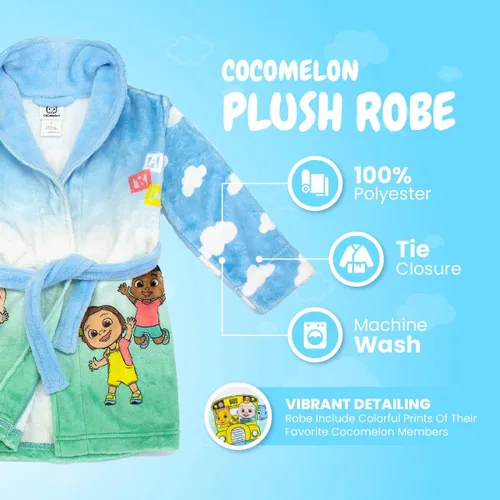 Vista 3 de Cocomelon Bata de felpa 3D JJ Playtime para niños pequeños