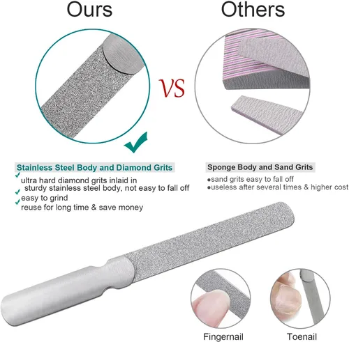 Vista 6 de Cortaúñas de mango largo para uñas gruesas para personas mayores, resistente y ergonómico, para hombres, juego de 3 piezas con estuche de cuero