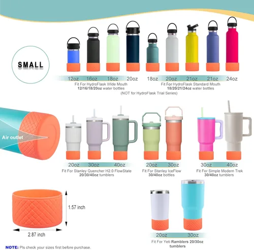 Vista 65 de Silicone Boot for Stanley Quencher 40 oz, Bottom Boot for IceFlow Flip 20 oz 30 oz, Boots Sleeve Cover for Hydroflask 12-24 oz and 32 oz 40 z Sports