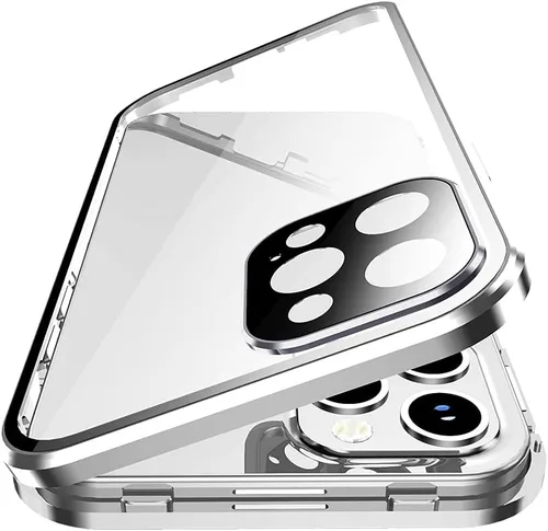 Vista 11 de Funda Henghui magnética, con cierre, para iPhone 12 Pro Max, de vidrio, con protector de pantalla y cierre de seguridad para lente de cámara, cuerpo