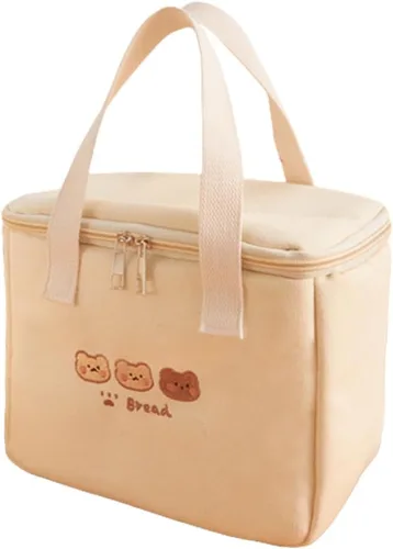 Vista 4 de RICHTRUE Lonchera Kawaii para niñas, lonchera aislada, lindas bolsas de almuerzo para mujeres, lonchera aislada para niños (cereza-Flip)