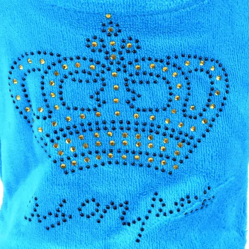 Vista 8 de SMALLLEE_LUCKY_STORE Ropa para mascotas para perros pequeños y gatos, mono con capucha de terciopelo suave con corona, abrigo, pijama, chándal, Azul