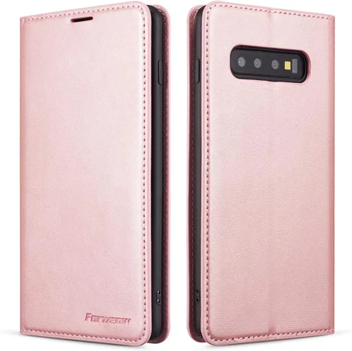 Vista 40 de QLTYPRI Funda para Samsung Galaxy S8, funda de piel sintética premium TPU Funda de piel sintética de alta calidad, cierre magnético, soporte de Negro