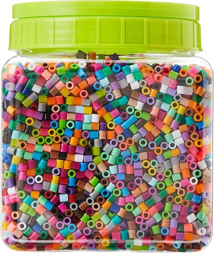Vista 2 de Perler Cuentas surtidas de fusibles multicolor para manualidades infantiles, 11000 piezas