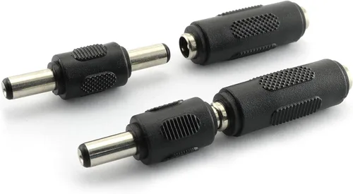 Vista 3 de RLECS 2 unids DC 0.217x0.083 in macho a macho conector de alimentación y 2 unids DC 0.217x0.083 in hembra a hembra adaptador de conector