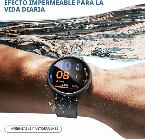 Vista 3 de JZK Juego de 6+6 fundas para Samsung Galaxy Watch 6 de 40 mm, protector de pantalla de PC duro impermeable + parachoques delgado de vidrio templado