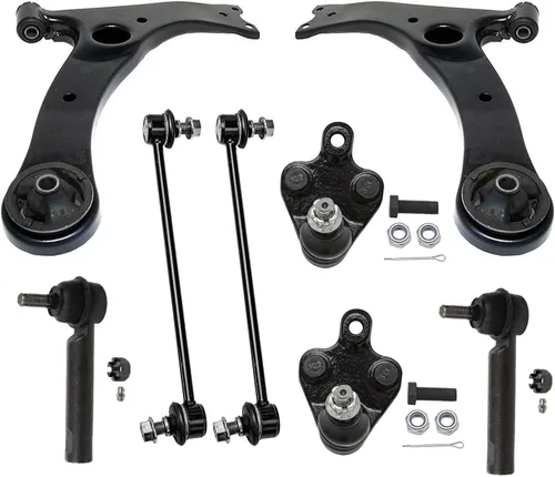 Vista 80 de Detroit Axle - Kit de ocho piezas - brazos de control de suspensión inferior delantero y trasero con juntas de bolas, extremos de barras