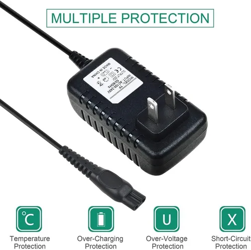 Vista 2 de Cargador de CA compatible con Philips Norelco 8894XL 9170XL 8140XL Cable de alimentación de afeitadora PSU