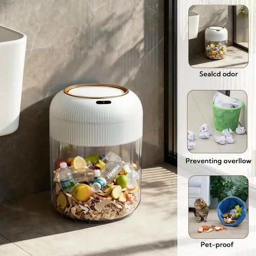 Vista 4 de VZZNN Paquete de 2 cubos de basura con sensor de movimiento automático con tapa, bote de basura eléctrico delgado de 3 galones para baño, cocina