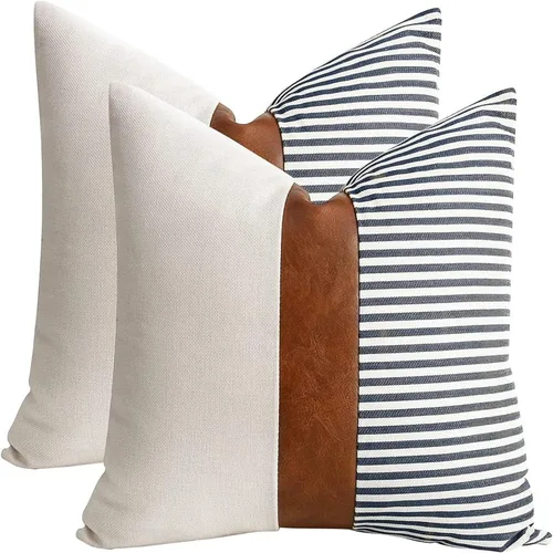 Vista 13 de TOMWISH Juego de 2 fundas de almohada de 16 x 16 pulgadas, diseño de vaca blanca y negra, fundas decorativas para el hogar, cama, sofá, sala