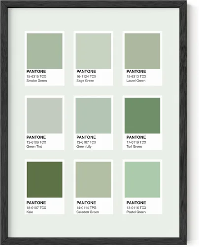 HAUS AND HUES Arte de pared verde salvia, decoración estética de habitación verde, pósteres de color verde oscuro para dormitorio y residencia
