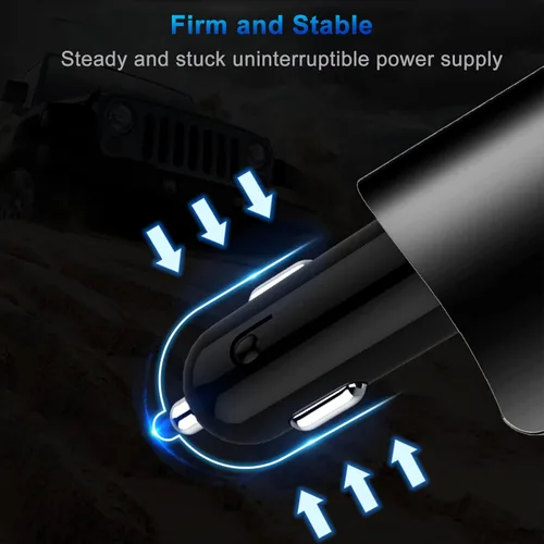 Vista 8 de LIHAN Cargador de coche con 3 USB, salida QC3.0, adaptador para encendedor de cigarrillos, enchufe de salida de 12 V/24 V, medidor de voltaje