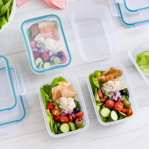 Vista 3 de Snapware Total Solution - Juego de 5 recipientes de plástico (3 tazas) para almacenamiento de alimentos, tapas de bloqueo herméticas y a prueba