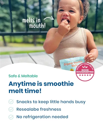 Vista 19 de Amara Smoothie Melts - Mezcla de bayas rojas - Refrigerios saludables que se derriten para niños pequeños, hechos con frutas y verduras, de yogur a