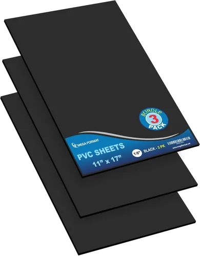 Vista 80 de Mega Format Hojas de plástico de PVC expandido – Hoja negra rígida de 5 x 7 pulgadas para manualidades, señalización y exhibiciones – Sintra