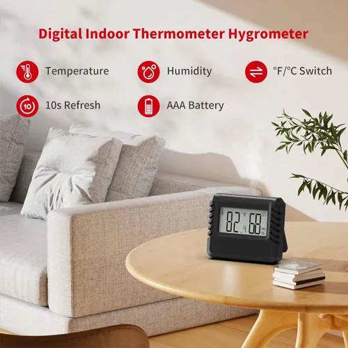 Vista 2 de Termómetro de interior higrómetro para el hogar, termómetro de habitación, medidor de humedad con sensor de humedad de temperatura precisa