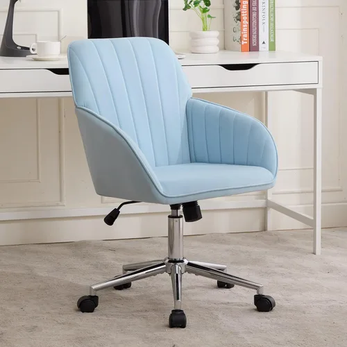 Vista 11 de Velvet Adjustable Office Chair with Swivel Wheels, Ergonomic Executive Chair for Bedroom, Study and Dressing Table, Comfortable for Long Sitting