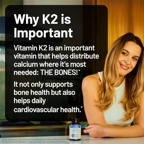 Vista 8 de NatureWise Suplemento de vitamina K2 de 600 mcg con MK-7 100mcg y MK-4 500mcg - Fórmula mejorada biodisponible - Complejo K para la salud ósea