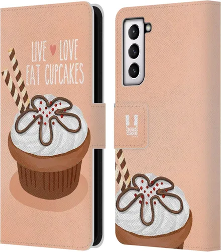 Vista 327 de Head Case Designs Assortment Cupcakes Happiness Leather Wallet Case Compatible with Samsung Galaxy A07 4G Surtido