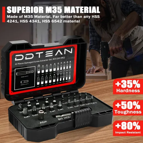 Vista 4 de Regalos para hombres, juego de extractor de tornillos dañados para tornillos rotos y oxidados, regalos de Navidad, rellenos de calcetines