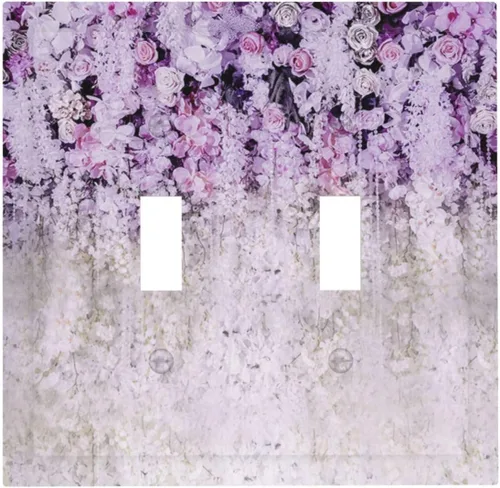 Vista 65 de Pintura al óleo de flores abstractas de 1 cuadrilla de interruptor de luz dúplex individual cubierta de salida placa de pared decorativa Placa