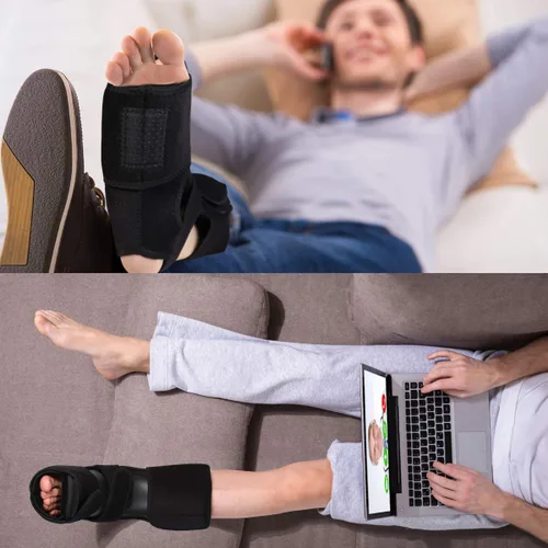 Vista 5 de Férula nocturna plantar, soporte para pie, estabilizador de pie ajustable, unisex, se adapta a la tobillera del pie derecho o izquierdo